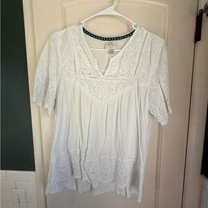 Knox Rose Cream Eyelet Blouse